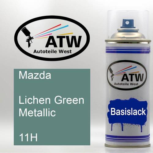 Mazda, Lichen Green Metallic, 11H: 400ml Sprühdose, von ATW Autoteile West.